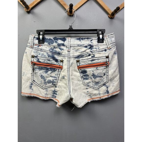 SouthPole Acid Wash Raw Hem Distressed‎ Shorts Juniors Size 5 Embellished - Picture 2 of 7
